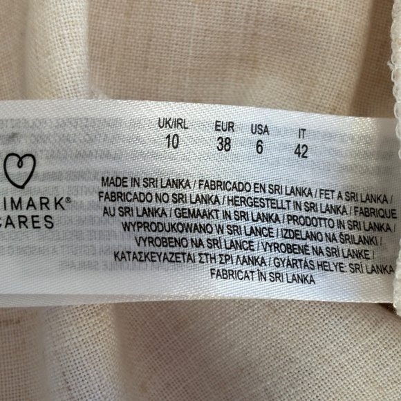 Primark Trouser Pants Linen Blend Cream Size 6 - Picture 6 of 7